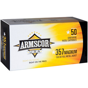 ARMSCOR AMMO 357MAG FMJ 158GR 50/20 AUA FAC3576N ARMSCOR AMMO 357MAG FMJ 158GR 50/20 AUA FAC3576N