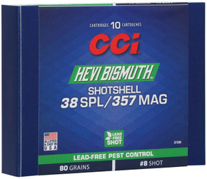 CCI 38/357 BISMUTH SHOTSHELL 10/20 CCI 3738B CCI 38/357 BISMUTH SHOTSHELL 10/20 CCI 3738B