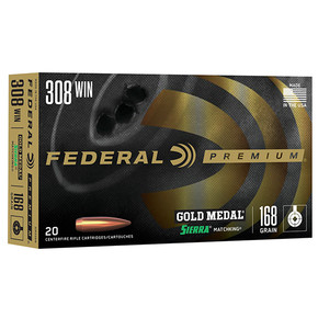 FED GOLD MEDAL 308WIN 168GR SIE MK BTHP 20/10 FED GM308M FED GOLD MEDAL 308WIN 168GR SIE MK BTHP 20/10 FED GM308M