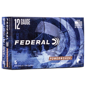 FED POWER-SHOK BUCKSHOT 12GA 2.75 8P #00 5/50 FED F12700 FED POWER-SHOK BUCKSHOT 12GA 2.75 8P #00 5/50 FED F12700