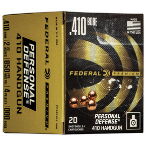 FED PERSONAL DEFENSE 410GA 2.5 4P #000 20/10 FED PD412JGE000 FED PERSONAL DEFENSE 410GA 2.5 4P #000 20/10 FED PD412JGE000