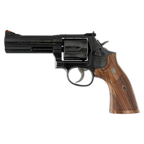 SW 586 CLASSIC 357MAG 4 BLUED CHECKERED WOOD 6RD SW 150909 SW 586 CLASSIC 357MAG 4 BLUED CHECKERED WOOD 6RD SW 150909