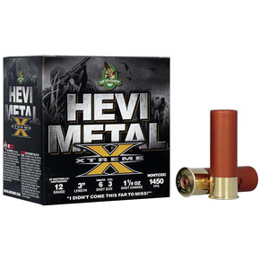 HEVI METAL XTREME 12GA 3 1.25OZ #6-3 25/10 HEVI HS38126 HEVI METAL XTREME 12GA 3 1.25OZ #6-3 25/10 HEVI HS38126