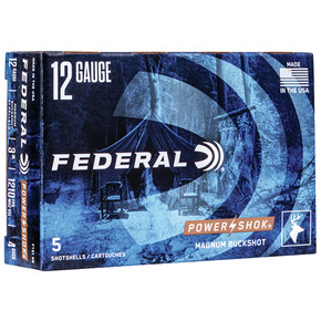 FED POWER-SHOK BUCKSHOT 12GA 3 41P #4 5/50 FED F1314B