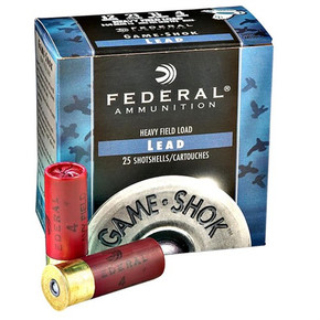 FEDERAL GAME SHOK HI BRASS 20GA 2.75'' 1OZ #4 25/BX 250202388 FEDERAL GAME SHOK HI BRASS 20GA 2.75'' 1OZ #4 25/BX 250202388