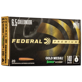 FED GOLD MEDAL 6.5CREED 140GR SMK 20/10 FED GM65CRD1 FED GOLD MEDAL 6.5CREED 140GR SMK 20/10 FED GM65CRD1