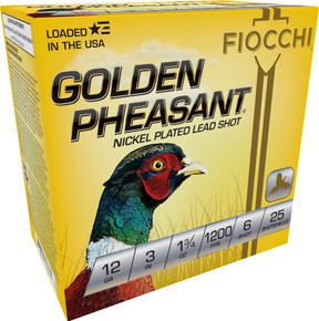 FIO GOLDEN PHEASANT 12GA 3 1.75OZ #6 25/10 FIO 123GP6 FIO GOLDEN PHEASANT 12GA 3 1.75OZ #6 25/10 FIO 123GP6