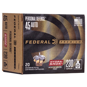 FED PREMIUM 45ACP 230GR HYDRA-SHOK JHP 20/25 FED P45HS1 FED PREMIUM 45ACP 230GR HYDRA-SHOK JHP 20/25 FED P45HS1