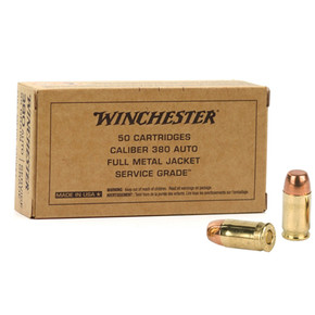 WIN SERVICE GRADE 380ACP 95GR FMJ 50/10 WIN SG380W WIN SERVICE GRADE 380ACP 95GR FMJ 50/10 WIN SG380W