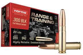 NORMA RANGE & TRAINING 300BLK 147GR FMJ 20/10 NORMA 601801709 NORMA RANGE & TRAINING 300BLK 147GR FMJ 20/10 NORMA 601801709