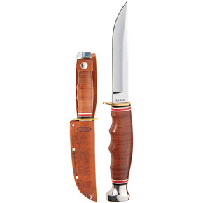 KA-BAR HUNTER STACKED LEATHER HANDLE KBAR 1232 KA-BAR HUNTER STACKED LEATHER HANDLE KBAR 1232
