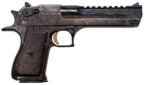Magnum Research DE50CH Desert Eagle Mark XIX 50 AE 6" 7+1 Color Case Hardened Carbon Steel with Clear Cerakote Frame & Slide Walnut with Engraved Desert Eagle Logo Grip 44591