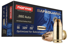 NORMA SAFEGUARD 380ACP 88GR JHP 50/20 NORMA 803807680 NORMA SAFEGUARD 380ACP 88GR JHP 50/20 NORMA 803807680