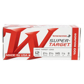WIN SUPER TARGET 12GA LT 2.75 1-1/8OZ #8 100/2 WIN TRGT128VP WIN SUPER TARGET 12GA LT 2.75 1-1/8OZ #8 100/2 WIN TRGT128VP