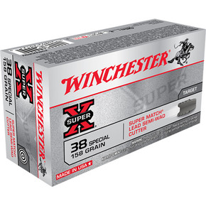 WIN SUPER-X 38SPL 158GR LEAD SWC 50/10 WIN X38WCPSV WIN SUPER-X 38SPL 158GR LEAD SWC 50/10 WIN X38WCPSV