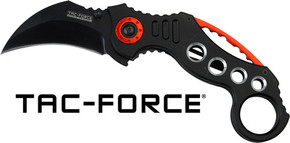 MC TAC-FORCE 2.5" HAWKBILL</br>BLADE FOLDER BLACK/RED TF578BK