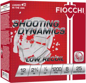 FIO SHOOTING LOW RECOIL 12GA 2.75 #8 25/10 FIO 1278OZ8