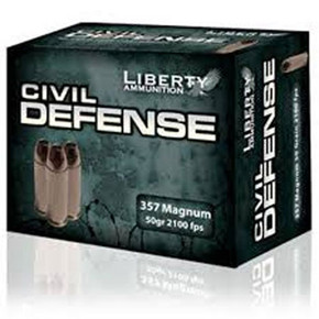 LIB AMMO CIVIL DEFENSE 357MAG COPPER 50GR 20/50 LIB LACD357030