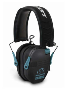 WALKERS RAZOR SLIM ELECTRONIC MUFF BLACK W/ TEAL ACCENT O17_WALKGWP_RSEM_TL