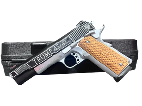AMERICAN CLASSIC GOVERNMENT 1911 5" 9MM TRUMP 45/47 CHROME/BLACK 8RD TRIS85605-TRUMP