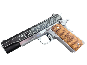 AMERICAN CLASSIC TROPHY 1911 45ACP 5" TRUMP GOLDEN ERA BLACK/SILVER 8RD TRIS85635-TRUMP