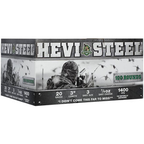 HEVI-Shot HEVI-Steel Shotshells 20 ga 3" 7/8 oz 1400 fps #3 100/ct HVHS62103
