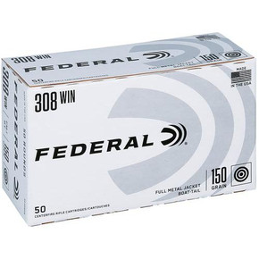 Federal American Eagle Rifle Ammunition .308 Win 150gr FMJ 2820 fps 50/ct FAAE308DB