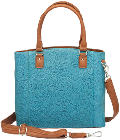 GTM  GTM-51TLD/TBLUE  TOWN TOTE COWHIDE       TURQ 180552
