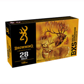 28 NOSLER 139GR BXS POLYMER TIP SOLID EXPANSION 20/BOX 105004384 28 NOSLER 139GR BXS POLYMER TIP SOLID EXPANSION 20/BOX 105004384