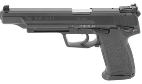 HK 81000367 USP V1 Elite 45 ACP 12+1 6.02" Stainless Stainless Steel Barrel, Black Long/Serrated Steel Slide, Black Polymer Frame, Black Polymer Grip, Includes Two Mags 138179 HK 81000367 USP V1 Elite 45 ACP 12+1 6.02" Stainless Stainless Steel Barrel, Black Long/Serrated Steel Slide, Black Polymer Frame, Black Polymer Grip, Includes Two Mags 138179