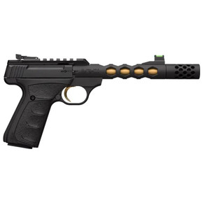 Browning Buck Mark Plus Vision Black/Gold Suppressor Ready Handgun .22 LR 10rd Magazine 5.875" Threaded Barrel XZ051573490 Browning Buck Mark Plus Vision Black/Gold Suppressor Ready Handgun .22 LR 10rd Magazine 5.875" Threaded Barrel XZ051573490