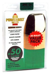 CVA POWERBELT BULLETS 50 CAL295GR COPPER HP 50CT! CVA1595X CVA POWERBELT BULLETS 50 CAL295GR COPPER HP 50CT! CVA1595X