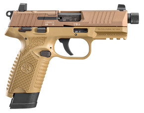 FN 66101006 502 Tactical 22 LR 10+1/15+1, 4.60" Black Steel Threaded Barrel, Flat Dark Earth Optic Ready/Serrated Slide & Polymer Frame w/Picatinny Rail, FDE Textured Polymer Grip, Ambidextrous 139622 FN 66101006 502 Tactical 22 LR 10+1/15+1, 4.60" Black Steel Threaded Barrel, Flat Dark Earth Optic Ready/Serrated Slide & Polymer Frame w/Picatinny Rail, FDE Textured Polymer Grip, Ambidextrous 139622
