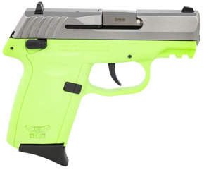 SCCY Industries CPX1TTLGG3 CPX-1 Gen3 9mm Luger 10+1 3.10" Lime Green Polymer w/Picatinny Rail Serrated SS Slide Lime Green Polymer Grip 144530