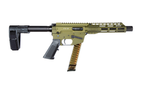 FREEDOM ORDNANCE FX9P8SBM-ODG FX9 9mm Luger 32+1 8" Black Nitride Barrel, M-LOK Handguard, OD Green Aluminum Receiver w/Picatinny Rail, OD Green Polymer SB Mini Brace, Black AR15 Grip 180407 FREEDOM ORDNANCE FX9P8SBM-ODG FX9 9mm Luger 32+1 8" Black Nitride Barrel, M-LOK Handguard, OD Green Aluminum Receiver w/Picatinny Rail, OD Green Polymer SB Mini Brace, Black AR15 Grip 180407