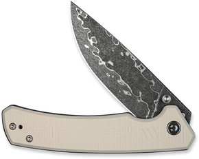 CIVIVI KNIFE MERIT 3.28" IVORY</br>G10/DAMASCUS LINER LOCK C24012DS1