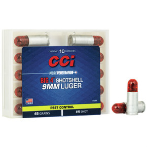 9MM LUGER 45GR #4 SHOTSHELL 10/BOX 430100826 9MM LUGER 45GR #4 SHOTSHELL 10/BOX 430100826