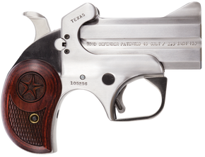 Bond Arms BATD Texas Defender 357 Mag/38 Sp 2rd 3" Barrel, Stainless Metal Finish, Rosewood Grip, Blade Front/Fixed Rear Sights, Manual Safety 11587