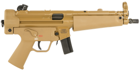HK 81001079 SP5 RAL8000 9mmx19 10+1 8.86" Black Navy-Style Threaded Barrel, Flat Dark Earth Receiver, FDE Polymer Grip, 2 Magazines 174600
