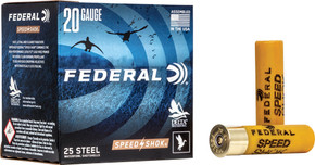 FEDERAL SPEED SHOK 20GA 3"7/8OZ #1 1550FPS 25RD 10BX/CS AWF2091 FEDERAL SPEED SHOK 20GA 3"7/8OZ #1 1550FPS 25RD 10BX/CS AWF2091