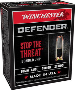 WINCHESTER DEFENDER 10MM 180GRBONDED JHP 20RD 10BX/CS AS10MMPDB WINCHESTER DEFENDER 10MM 180GRBONDED JHP 20RD 10BX/CS AS10MMPDB