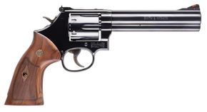 Smith & Wesson 150908 Model 586 Classic 357 Mag or 38 S&W Spl +P Blued Carbon Steel 6" Barrel, 6rd Cylinder & Square Butt L-Frame, Wood Grip With S&W Medallions 80158 Smith & Wesson 150908 Model 586 Classic 357 Mag or 38 S&W Spl +P Blued Carbon Steel 6" Barrel, 6rd Cylinder & Square Butt L-Frame, Wood Grip With S&W Medallions 80158