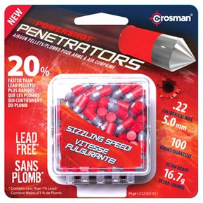 CROSMAN PELLETS 22 LEAD FREE16.7 GRAIN 100 COUNT LF22167