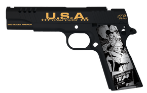 AUTO 1911TCAC18 1911 45 5" 7R TRUMP FIGHT BK/GLD 169570 AUTO 1911TCAC18 1911 45 5" 7R TRUMP FIGHT BK/GLD 169570