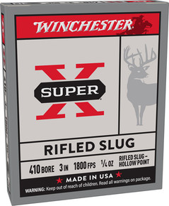 WINCHESTER SUPER-X 410 3"1/4OZ RIFLED SLUG 5RD 50BX/CS AX413RS5 WINCHESTER SUPER-X 410 3"1/4OZ RIFLED SLUG 5RD 50BX/CS AX413RS5