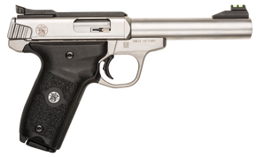 Smith & Wesson 108490 SW22 Victory Full Size Frame 22 LR 10+1, 5.50" Silver Match Grade Barrel, Satin Serrated Slide & Frame, Black Textured Grip, Thumb Safety 96492 Smith & Wesson 108490 SW22 Victory Full Size Frame 22 LR 10+1, 5.50" Silver Match Grade Barrel, Satin Serrated Slide & Frame, Black Textured Grip, Thumb Safety 96492