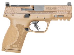 Smith & Wesson 13572 M&P M2.0 Compact 9mm Luger 15+1, 4" Stainless Steel Barrel & Optic Cut/Serrated Stainless Steel Slide, Flat Dark Earth Polymer Frame w/Picatinny Rail 144825 Smith & Wesson 13572 M&P M2.0 Compact 9mm Luger 15+1, 4" Stainless Steel Barrel & Optic Cut/Serrated Stainless Steel Slide, Flat Dark Earth Polymer Frame w/Picatinny Rail 144825