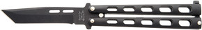 BEAR & SON BUTTERFLY KNIFE3.58" BLACK TANTO BLADE 115TANB