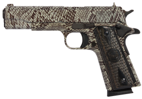 Iver Johnson Arms 1911A1COPPERHEAD 1911 A1 Copperhead 45 ACP 8+1 5" Black Steel Barrel, Tan Snakeskin Hydrographic Serrated Steel Slide & Frame w/Beavertail, Black Snakeskin Diamondwood Grip 111728 Iver Johnson Arms 1911A1COPPERHEAD 1911 A1 Copperhead 45 ACP 8+1 5" Black Steel Barrel, Tan Snakeskin Hydrographic Serrated Steel Slide & Frame w/Beavertail, Black Snakeskin Diamondwood Grip 111728