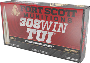 FORT SCOTT 308 WIN 168GR TUISOLID COPPER 20RD 10BX/CS A308168SCV FORT SCOTT 308 WIN 168GR TUISOLID COPPER 20RD 10BX/CS A308168SCV